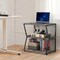3-Tier Industrial Side Table, Rustic Grey Wood and Black Metal End Table